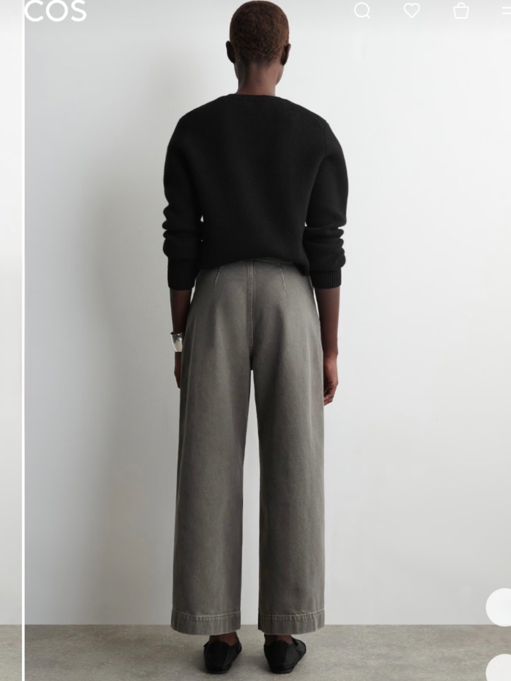 NWOT COS Cropped Wide Leg Denim Pants Brown Size 10 - Picture 11 of 13